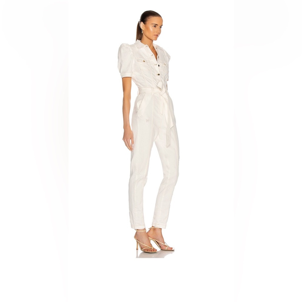 Elegant White Denim Retrofete Tori Jumpsuit. Size small. Worn 2x